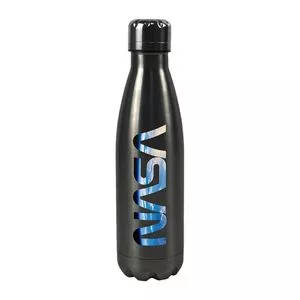 Garrafa Termica<BR>- Inox & Preto<BR>- 500ml