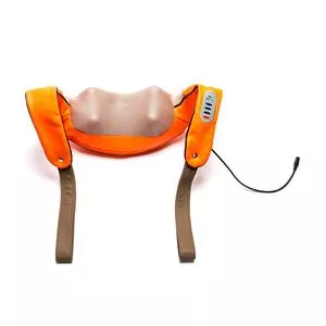 Massageador De Pescoço Neck Plus<BR>- Laranja & Bege Escuro<BR>- 13,5x58,5x43,5cm<BR>- Bivolt<BR>- 30W<BR>- Relaxmedic