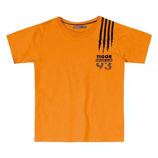 Camiseta Inscrições- Laranja & Preta- LILICA RIPILICA & TIGOR