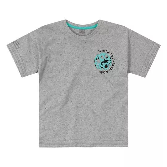 Camiseta Infantil Inscrições- Cinza & Azul- LILICA RIPILICA & TIGOR