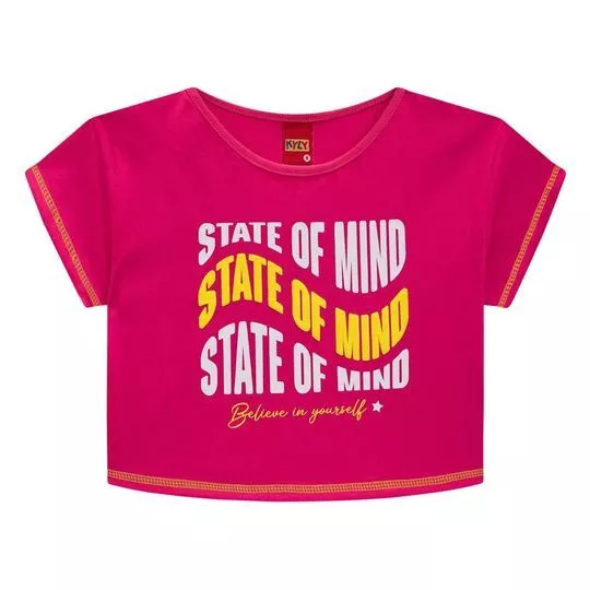 Cropped State Off Mind- Pink & Amarelo- Kyly