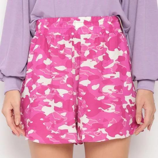 Short Com Recortes- Pink & Off White- ZINCO