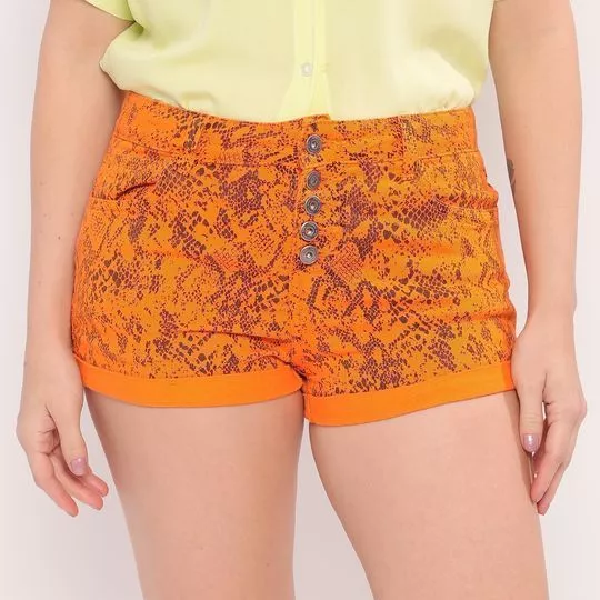 Short Animal Print- Laranja & Preto- Morena Rosa