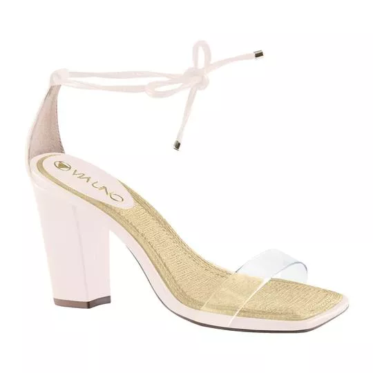 Sandália Com Tiras- Off white- Salto: 9,5cm- VIA UNO