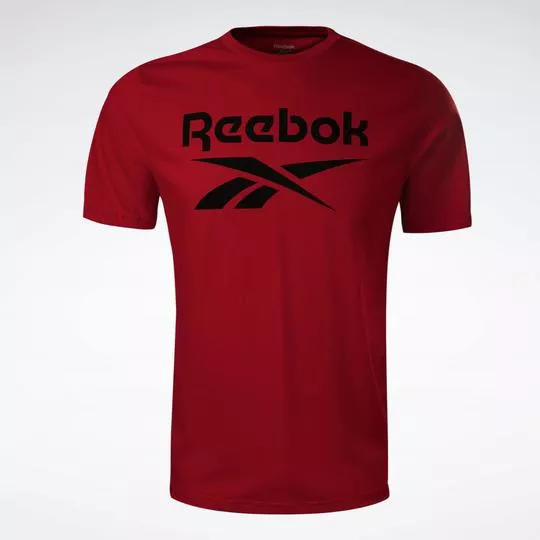 Camiseta Reebok®- Vermelha & Preta- Reebok