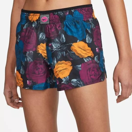 Short Nike Dri-FIT Icon Clash AOP 10k- Preto & Roxo- Nike