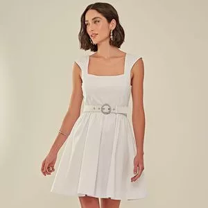 Vestido Curto Básico<BR>- Branco