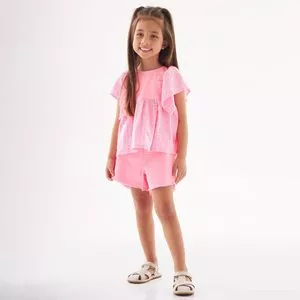 Blusa Com Laise<BR>- Rosa<BR>- Up Baby<BR>- Up Baby & Up Kids