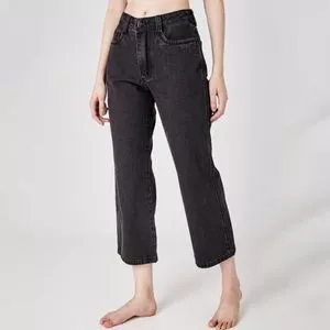 Calça Jeans Cropped<BR>- Preta<BR>- Zait Jeans