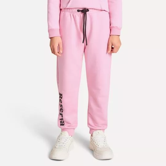 Calça Jogger Com Inscrições- Rosa & Preta- Reserva Mini