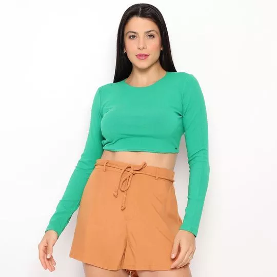 Cropped Com Tiras- Verde- Sommer