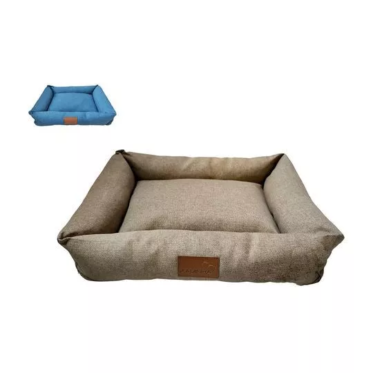 Cama Para Pet 2 Em 1- Bege & Azul- 14x65x50cm- Kaminha