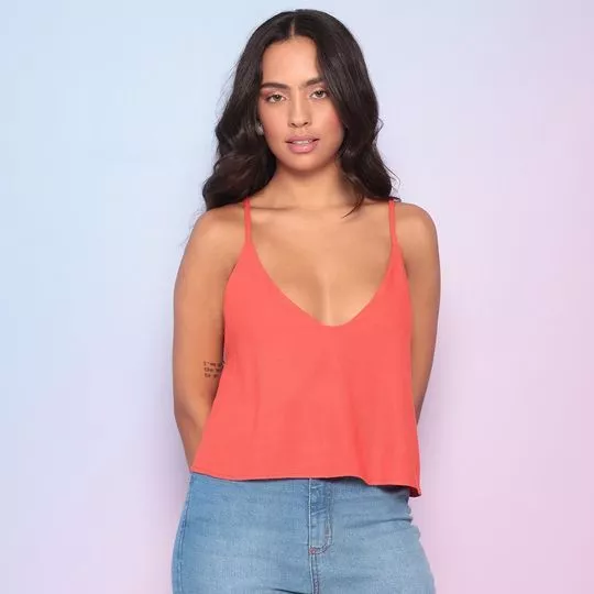 Cropped Liso- Laranja- Sommer