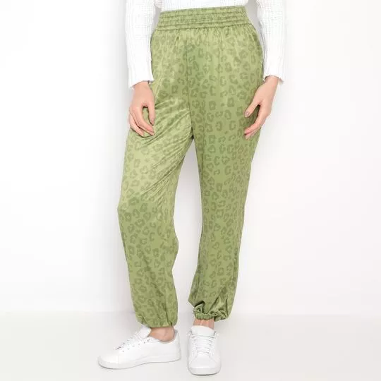 Calça Jogger Com Bolsos- Verde Claro & Verde Escuro- ZINCO