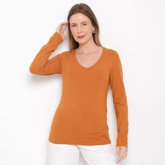 Blusa Básica- Amarelo Escuro- HERING