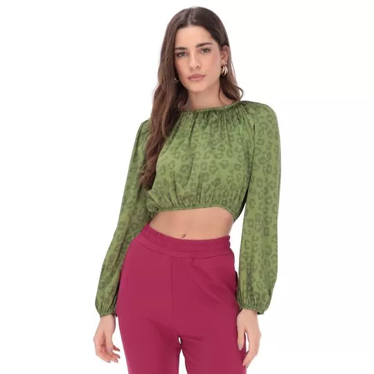 Cropped Animal Print - Verde & Verde Militar - ZINCO