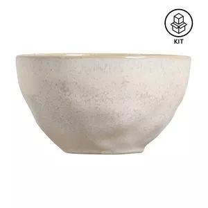 Jogo De Bowls Orgânico<BR>- Off White<BR>- 6Pçs<BR>- 558ml<BR>- Porto Brasil