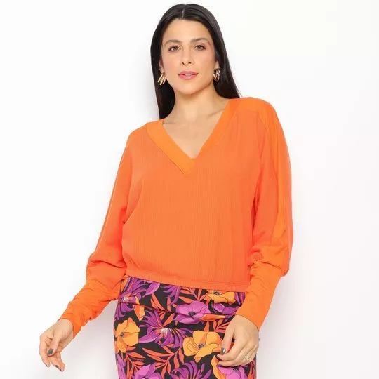 Blusa Canelada-  Laranja- Sommer