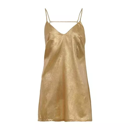 Vestido Metalizado-  Dourado- Triton