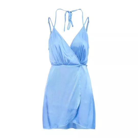 Vestido Com Franzidos-  Azul Claro- Triton