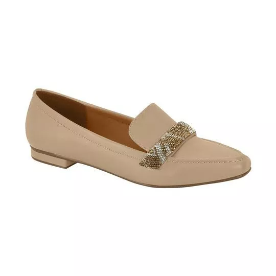 Loafer Com Pedrarias-  Bege- Vizzano