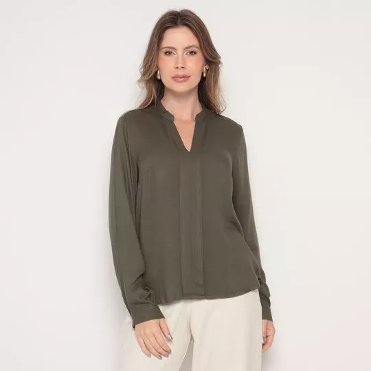 Blusa Texturizada-  Verde Militar- VIP RESERVA