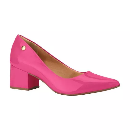 Scarpin Com Tag-  Rosa-  Salto: 5,5cm- VIA UNO