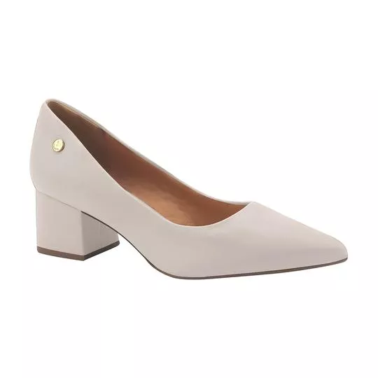 Scarpin Com Tag-  Off White-  Salto: 5,5cm- VIA UNO