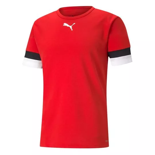 Camiseta Puma®-  Vermelha & Branca- Puma