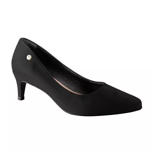 Scarpin Liso-  Preto-  Salto: 5,5cm- VIA UNO