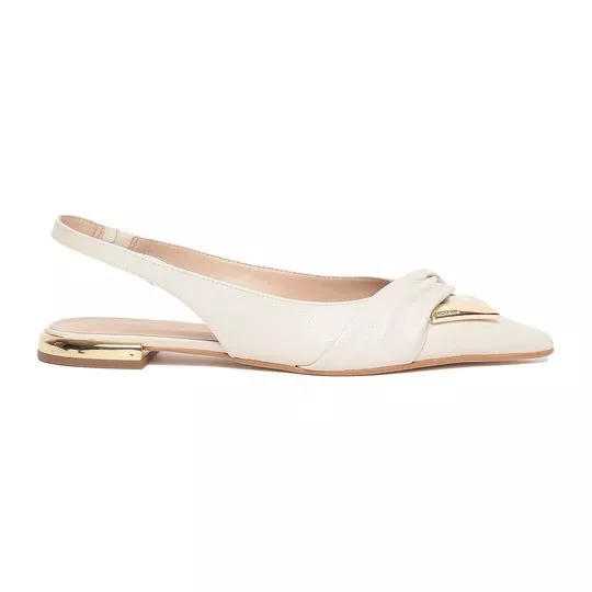 Slingback Com Recorte-  Off White- Luz da Lua