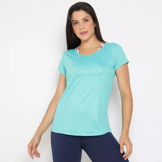 Camiseta Com Recortes-  Azul- Verbo Fitness