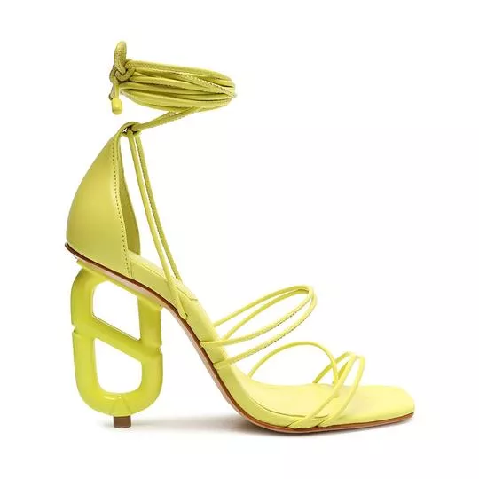 Sandália Com Tiras-  Verde Limão- Schutz