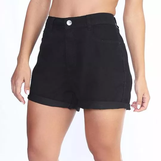 Short Jeans Com Bolsos-  Preto- Zait Jeans