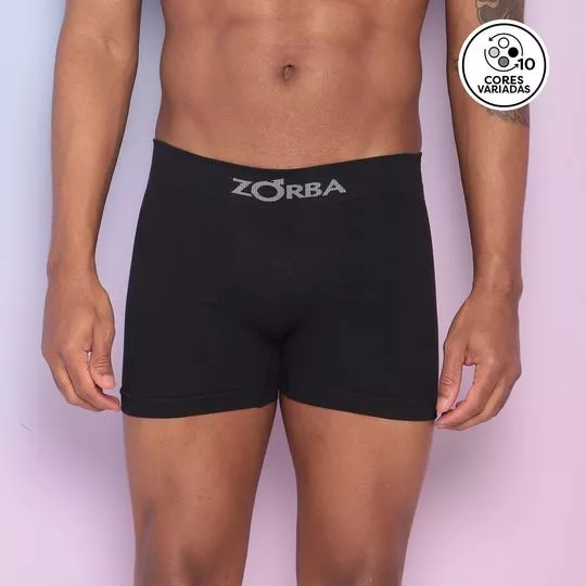 Kit De Cuecas Boxer Com Logo- 10Pçs- Zorba