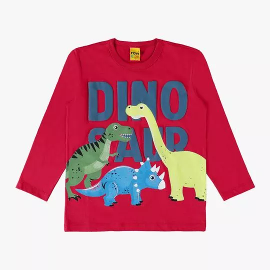 Camiseta Dinossauros- Vermelha- Rovitex