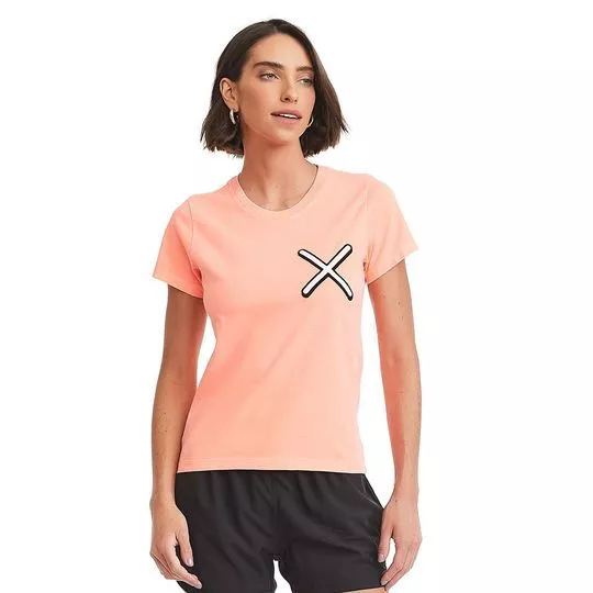 Camiseta X- Laranja Claro & Branca- TXC BRAND