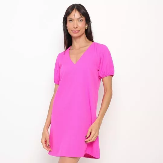 Vestido Curto Com Franzidos- Rosa- My Favorite Things