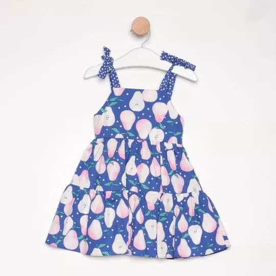 Vestido Peras Com Recortes- Azul Royal & Rosa- PETIT CHERIE