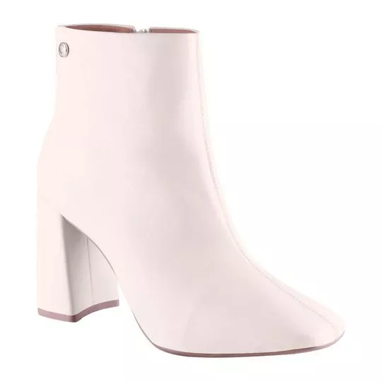 Bota Com Tag- Off White- Salto: 8cm- VIA UNO