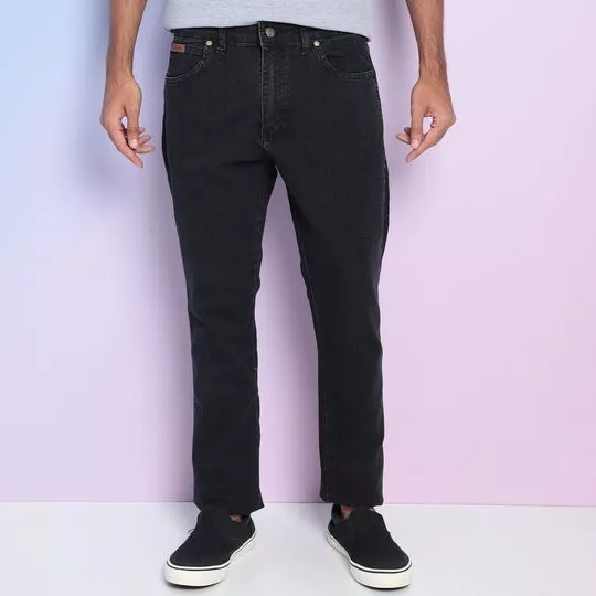 Calça Jeans Skinny Com Bolsos- Preta- Wrangler