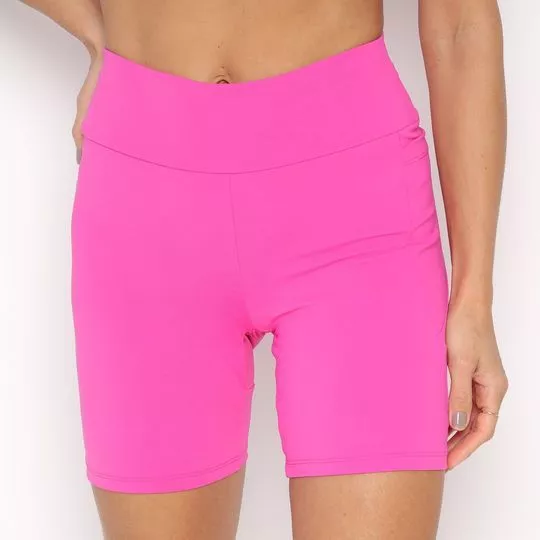 Bermuda Com Recortes- Pink-Colcci Fitness