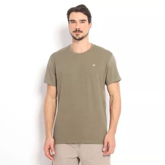 Camiseta Lisa- Verde Militar-Colcci