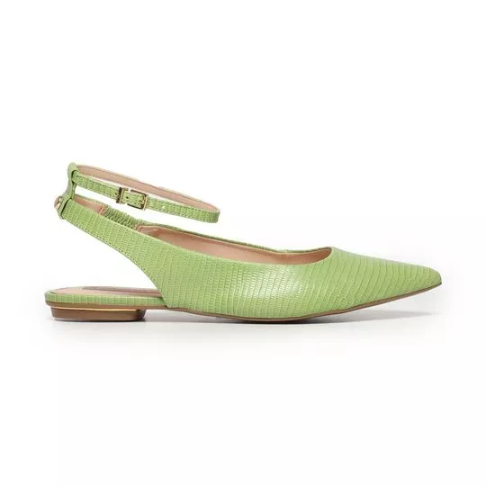 Slingback Em Couro- Verde-Jorge Bischoff