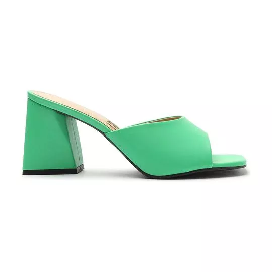 Tamanco Texturizado- Verde- Salto: 8cm-My Shoes