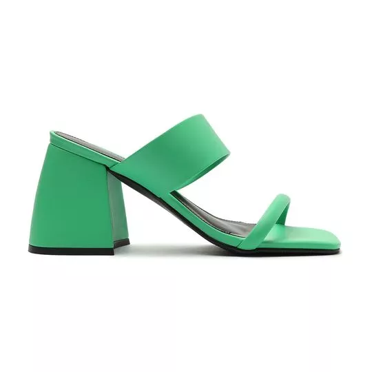 Tamanco Com Tiras- Verde- Salto: 9cm-My Shoes