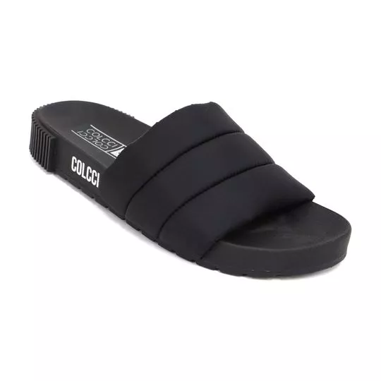 Slide Com Pespontos- Preto- Colcci