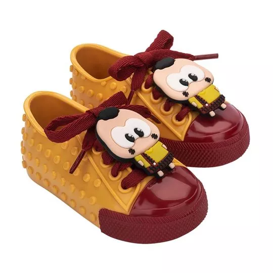 Mini Melissa Polibolha + Mônica Toy® - Amarelo Escuro & Bordô - Melissa