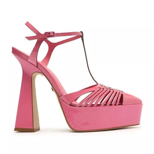 Slingback Envernizado - Rosa Claro - Salto: 14cm - Arezzo & Co.