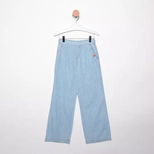 Calça Jeans Wide Leg- Azul Claro- Malwee